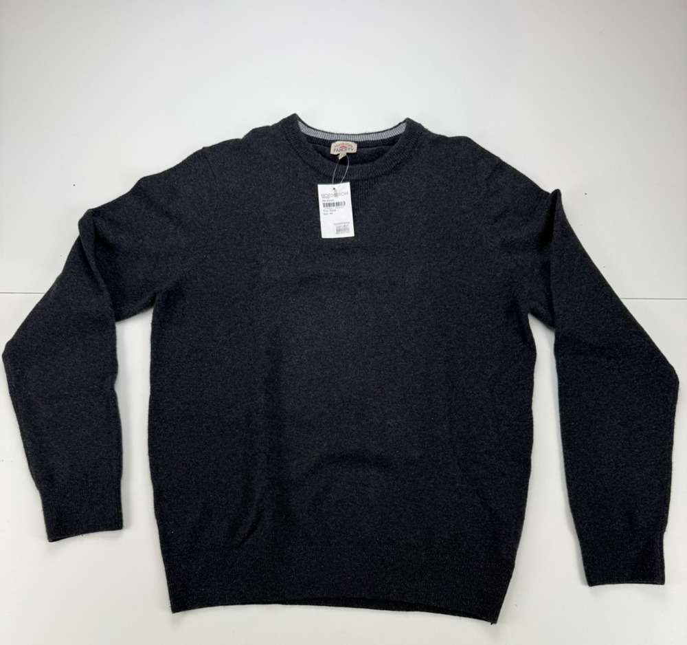 Faherty Jackson Crew Sweater Mens M Ash Heather Cotton Blend NWT $158